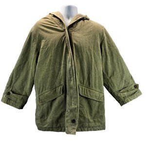 Vintage NY 10018 Mens S Canvas Khaki RN# 86903 Quilted Cotton Lined Flack Jacket